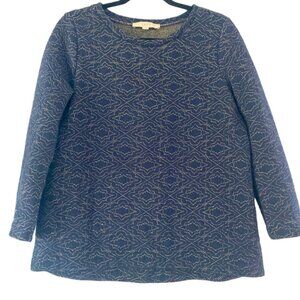 Loft Small Sweatshirt Navy and Gold‎ sweater